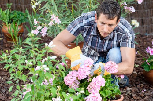 Training session for gardeners covering tool safety and PPE